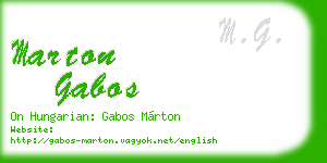 marton gabos business card